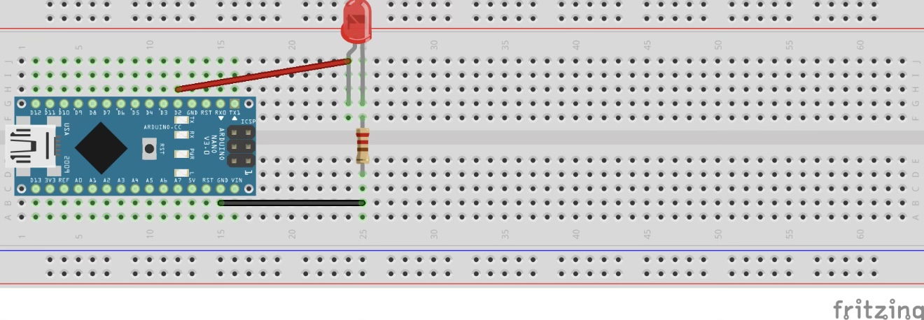 Flashing LED — Breadboard