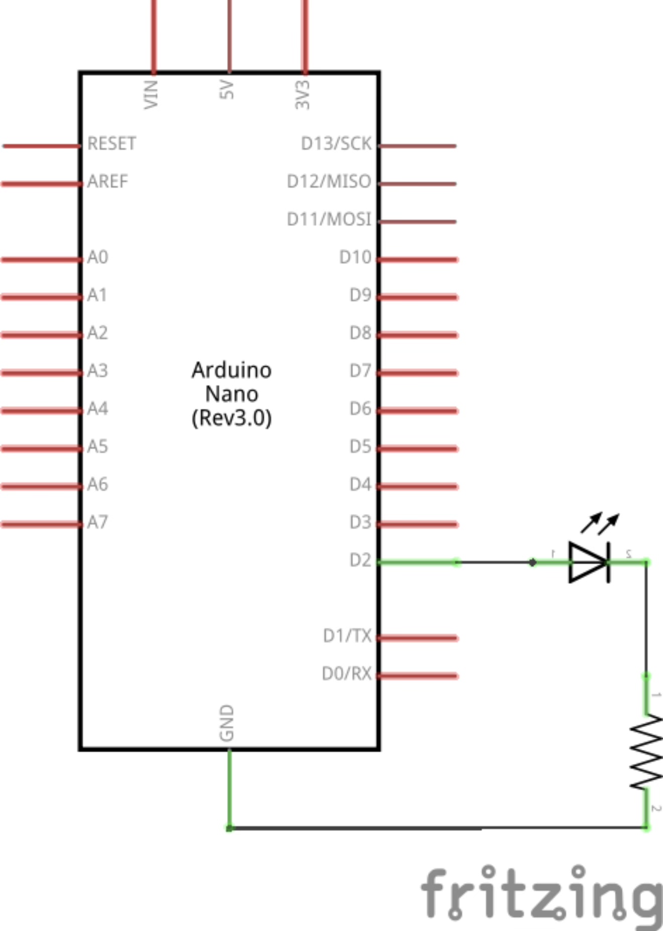 Flashing LED — Schematic